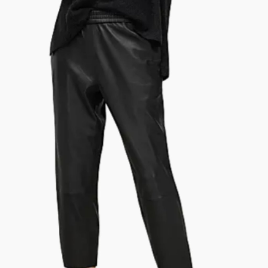 Allsaints Jen Cropped Leather Jogger Pants, Nwt's, Size 10